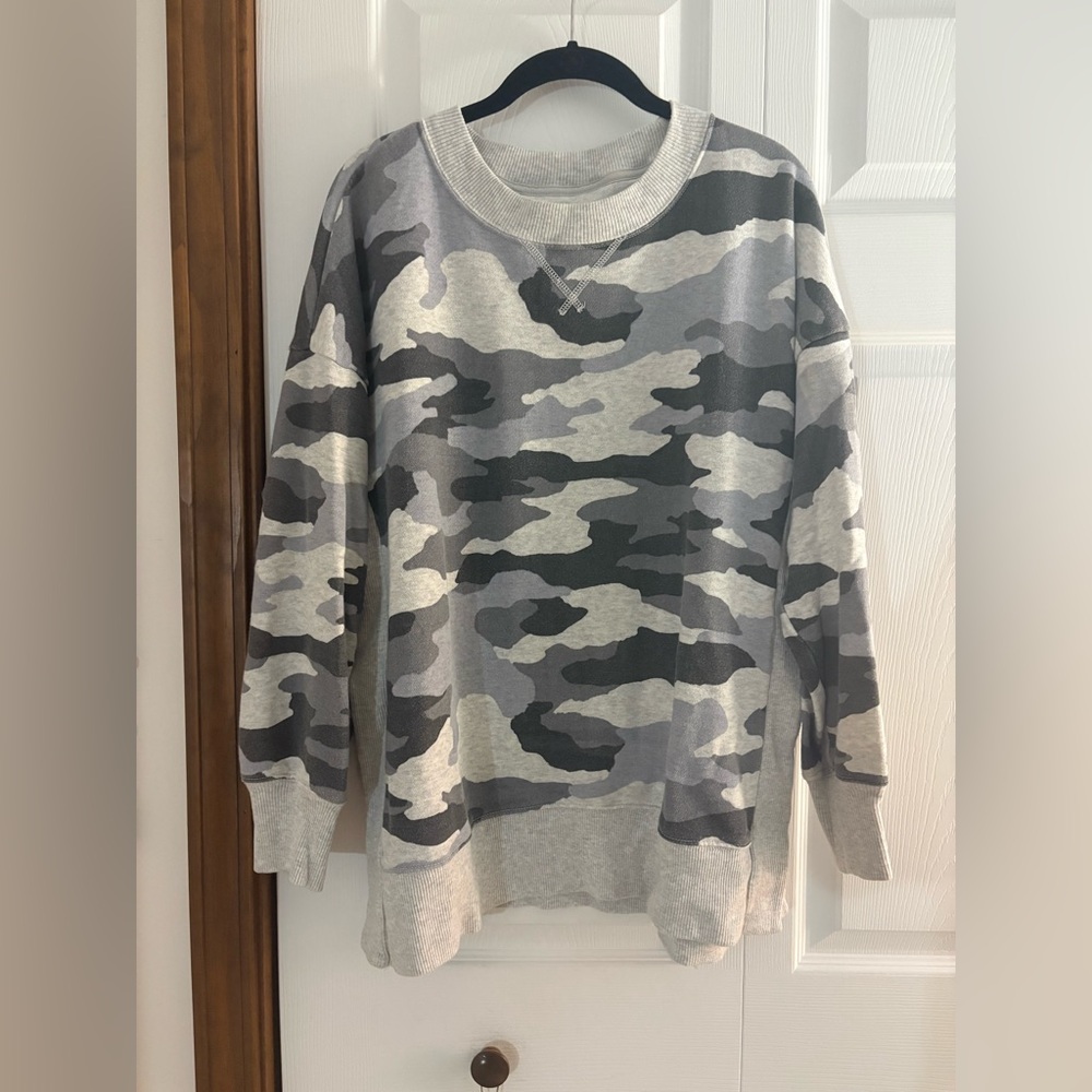 Aerie Gray Camo Sweatshirt